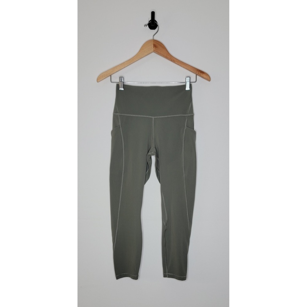Lululemon Align High Rise Pant with Pockets 23" Size 6 Green Nulu Stretch